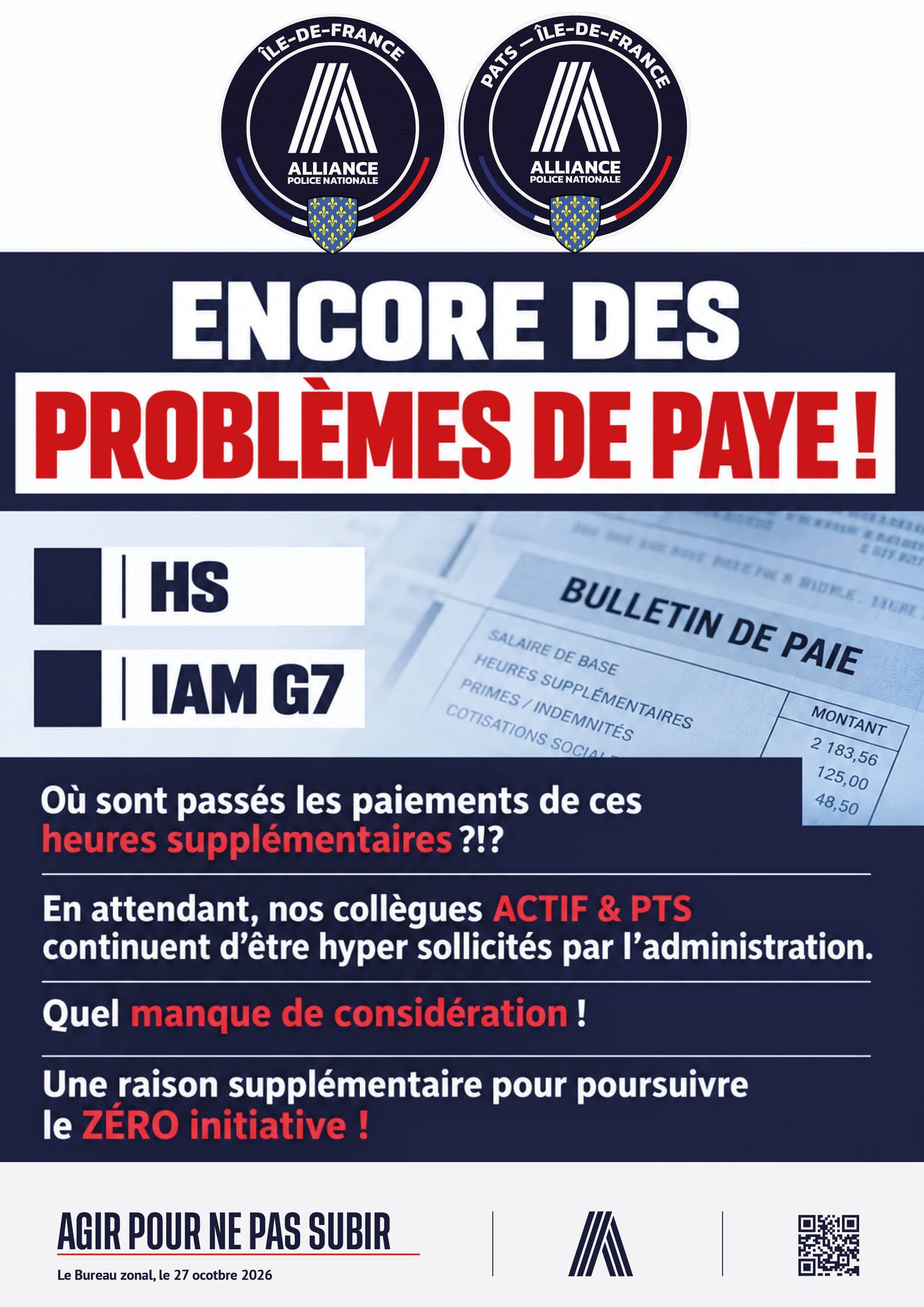 ENCORE DES PROBLÈMES DE PAYE !