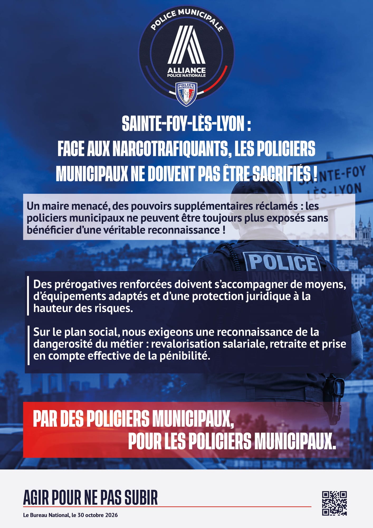 SAINTE-FOY-LÈS-LYON : FACE AUX NARCOTRAFIQUANTS, LES POLICIERS MUNICIPAUX NE DOIVENT PAS ÊTRE SACRIFIÉS !