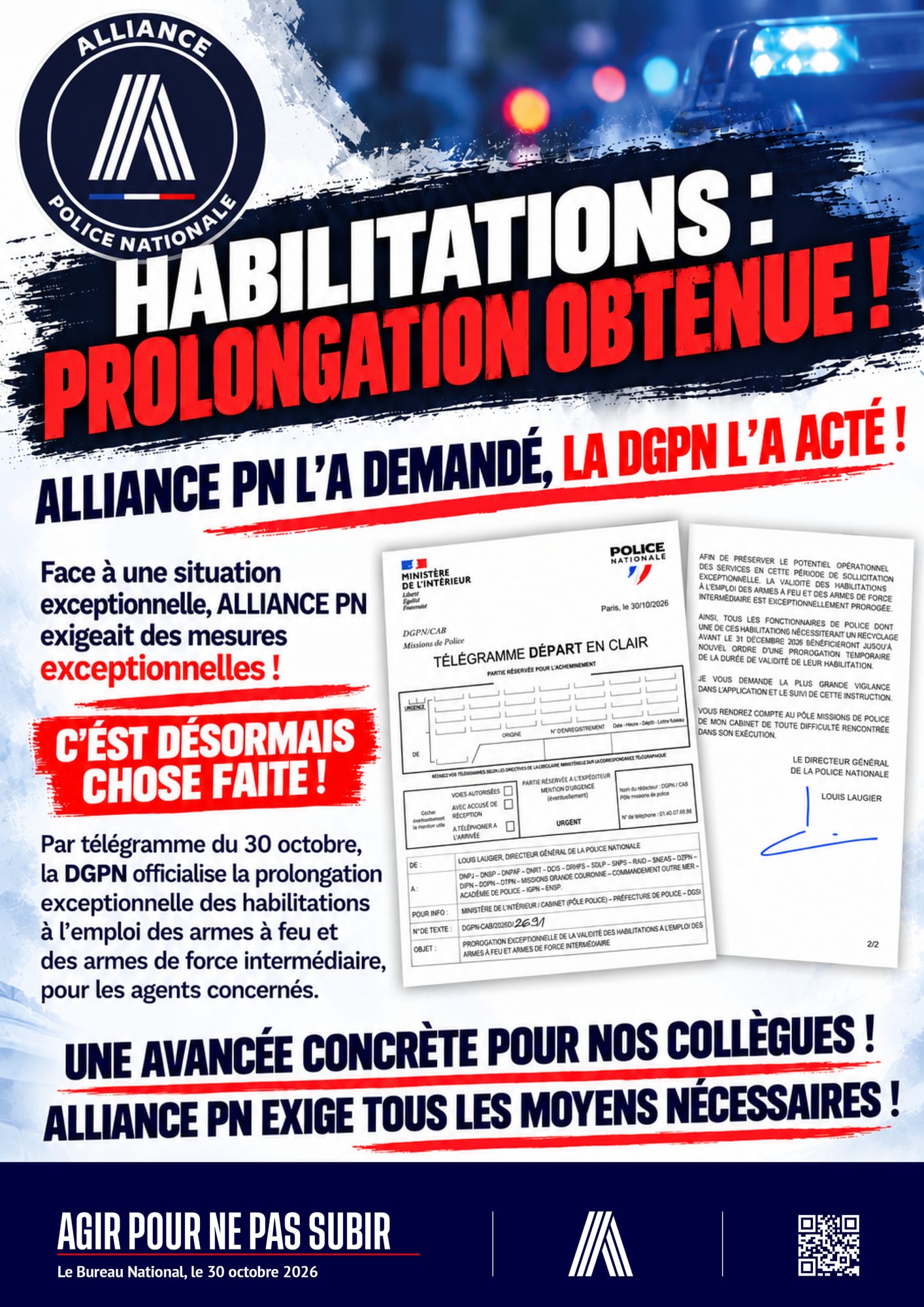 Habilitations : prolongation obtenue !